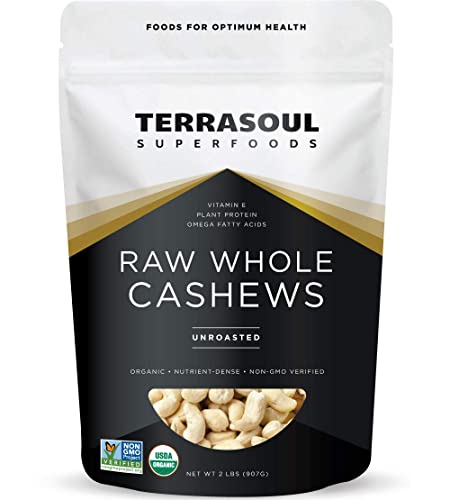 Terrasoul Superfoods Organic Raw Cashews, 2 Lbs