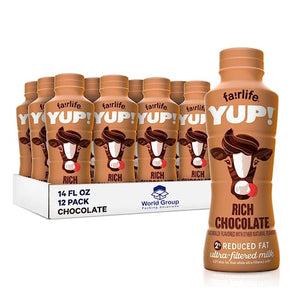 Fairlife YUP! Rich Chocolate Flavor 16g Protein Milk, 14oz Bottle (Pack of 12)