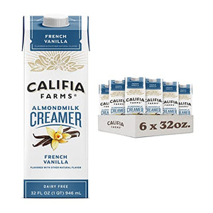 Califia Farms French Vanilla Almond Milk Creamer, 32 Oz (Pack of 6)