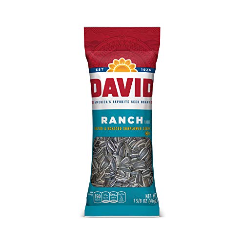 DAVID Roasted and Salted Ranch Sunflower Seeds, 1.625 oz, 12 Pack