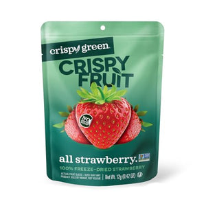 Crispy Green Natural Freeze-Dried Fruit, Strawberry, 0.42 Oz (12 Pack)