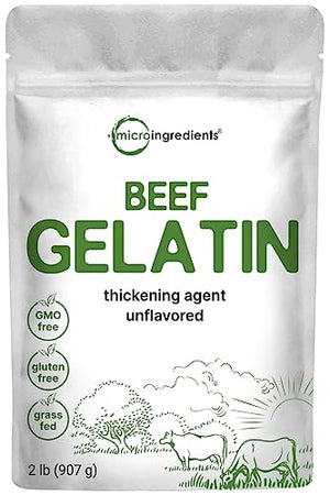 Micro Ingredients Grass Fed Beef Gelatin Powder, 2lbs