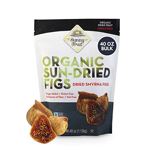 Organic Dried Smyrna Figs, 40oz Bulk Bag