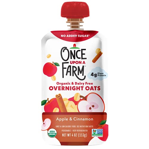 Once Upon a Farm Organic Apple & Cinnamon Overnight Oats, 4.0 Oz