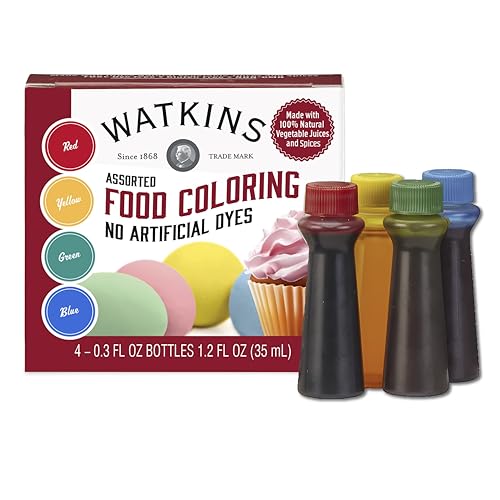 Watkins Assorted Food Coloring, 4 Bottles, .3 oz Each