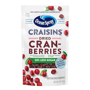 Ocean Spray Craisins, 50% Less Sugar, 5 Oz Pouch