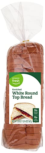 Amazon Fresh White Round Top Bread, 20 Oz