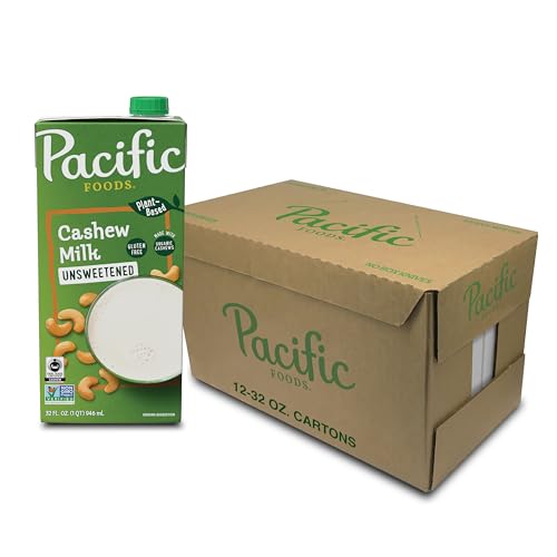 Pacific Foods Cashew Unsweetened Beverage - 32 Fl oz, Pack of 6