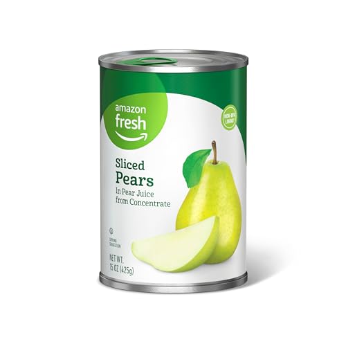 Amazon Fresh Sliced Pears in Pear Juice, 15 Oz