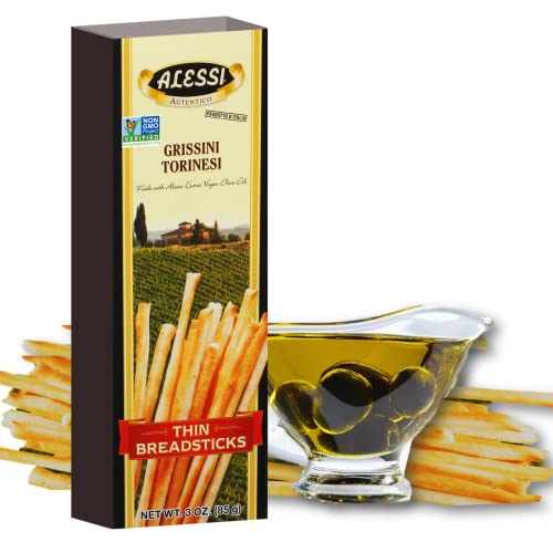 Alessi Imported Thin Italian Breadsticks, 3 Ounce (Pack of 3)