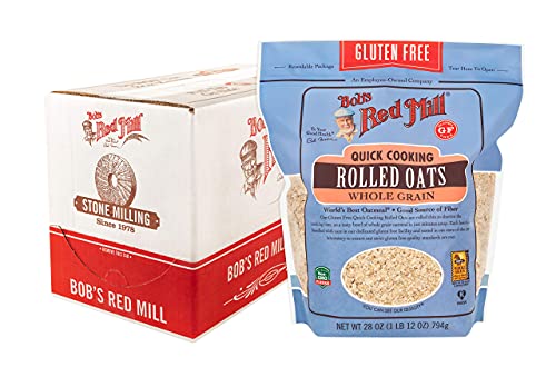 Bob's Red Mill Gluten Free Quick Cooking Rolled Oats, 28oz (4 Pack)