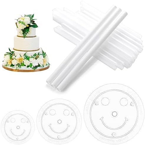 18 Pieces Cake Dowel Rods Set, Plastic Cake Support Rods