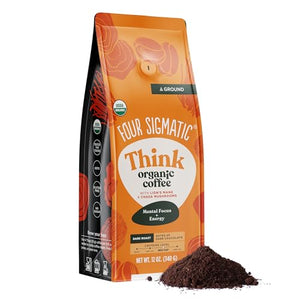 Four Sigmatic Think Mushroom Coffee, Organic Ground, 12oz Bag