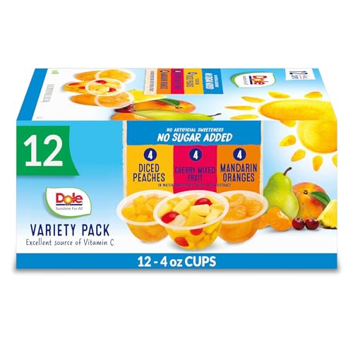 Dole Fruit Bowls No Sugar Added Variety Pack, 12 Cups