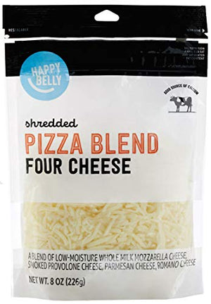 Happy Belly Shredded Pizza Blend Four Cheese, 8 oz