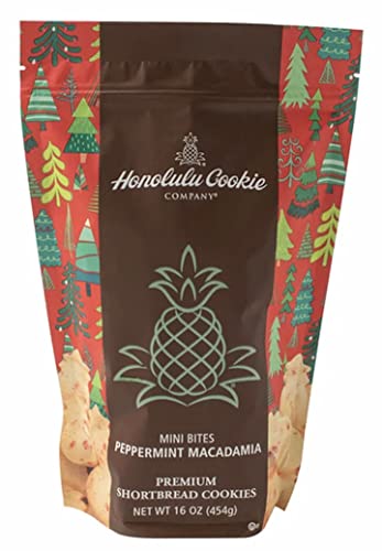 Honolulu Cookie Peppermint Macadamia Shortbread Mini Bites 1 Pound