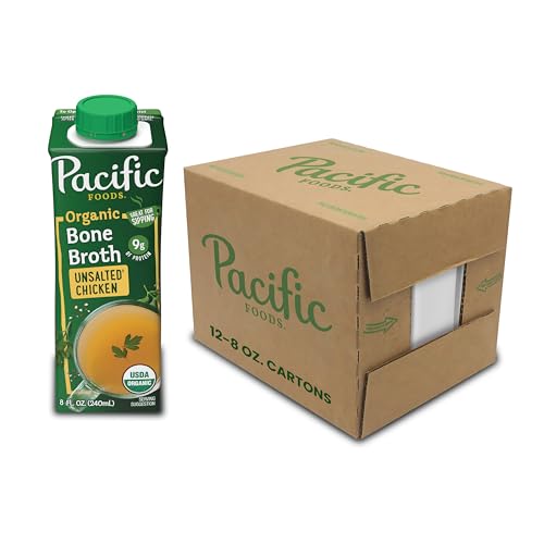 Pacific Foods Organic Chicken Bone Broth, 8oz, 12 Pack