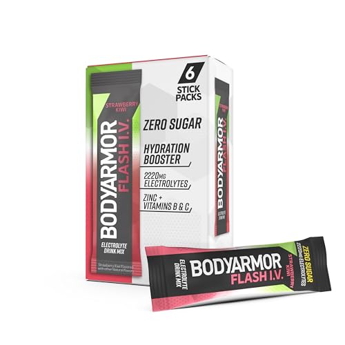 BODYARMOR Flash IV Electrolyte Packets, Strawberry Kiwi, 6 Count