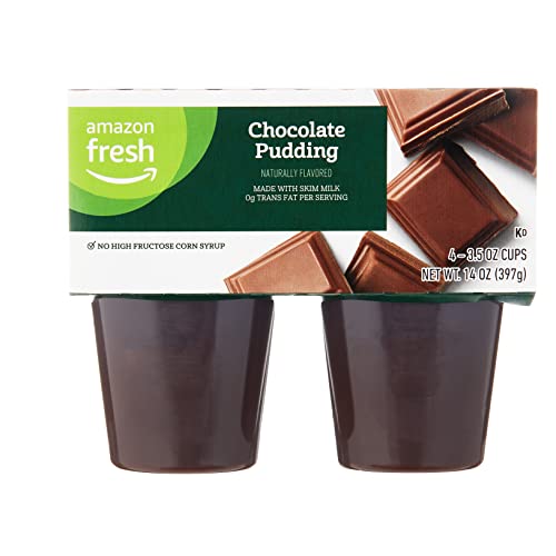 Amazon Fresh, Chocolate Pudding Cups, 4 Count