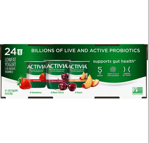 Activia Lowfat Yogurt Variety Pack, 24 pk./4 oz