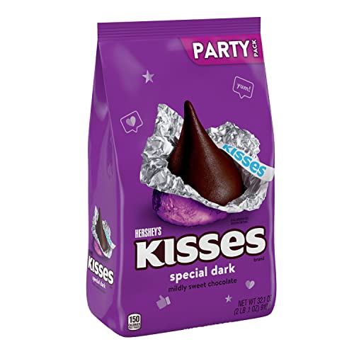 HERSHEY'S KISSES SPECIAL DARK Chocolate Candy Party Pack, 32.1 oz