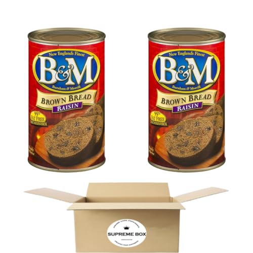 B&M Brown Bread with Raisins, 16 Ounce, Pack of 2