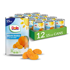 Dole Canned Fruit, Mandarin Oranges in Light Syrup, 15 Oz, 12 Count