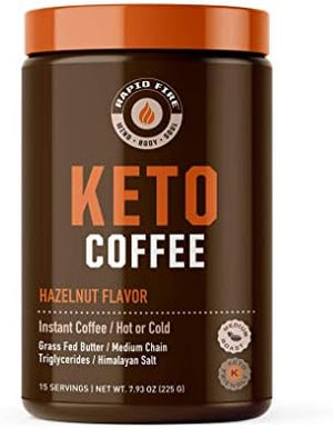 Rapid Fire Ketogenic Fair Trade Instant Keto Coffee Mix, 15 servings