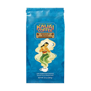 Kauai Coffee Koloa Estate Medium Roast, Whole Bean, 32 oz