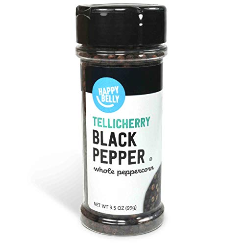 Happy Belly Tellicherry Black Pepper Whole Peppercorn, 3.5 ounce