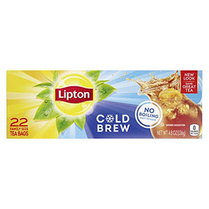 Lipton Cold Brew Iced Tea Bags, Family Size, 22 Count