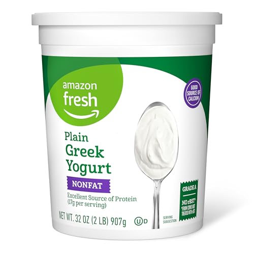 Amazon Fresh Greek Nonfat Plain Yogurt, 32 Oz