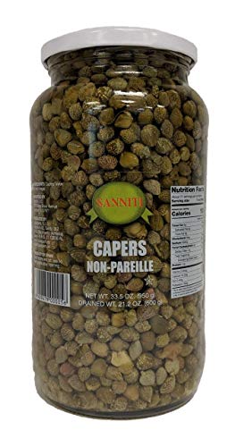 Sanniti Spanish Non Pareil Capers - 33.5 oz (2 Pack)