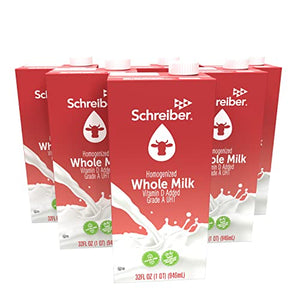 Schreiber Whole Milk, Low Fat, 32 oz (6 Pack)