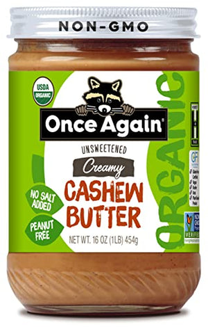 Once Again Organic Creamy Cashew Butter, 16oz - Unsweetened