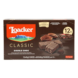 Loacker Classic Double Choc Wafers, 12 Snack Packs