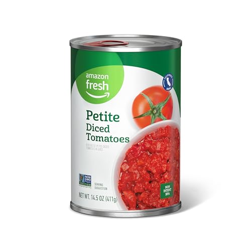 Amazon Fresh Petite Diced Canned Tomatoes, 14.5 Oz