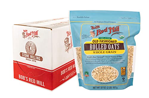 Bob's Red Mill Organic Old Fashioned Rolled Oats, 32 oz, Pack of 4