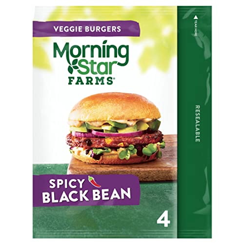 MorningStar Farms Spicy Black Bean Veggie Burgers, 9.5Oz