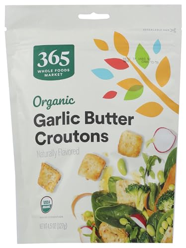 365 Organic Butter And Garlic Croutons, 4.5 oz