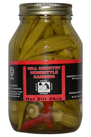 Texas Hill Country Pickled Hot Dill Okra 32 oz