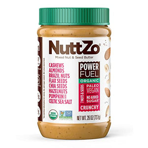 NuttZo Organic Power Fuel Crunchy Nut Butter, 26oz