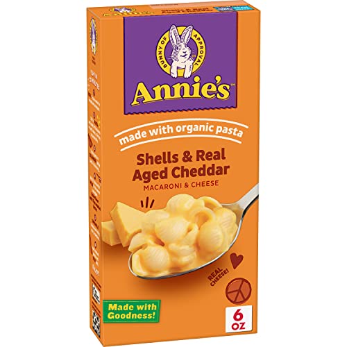 Annie’s Aged Cheddar Shells Mac & Cheese, 6 OZ (Pack of 12)