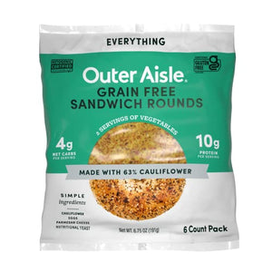 Outer Aisle Cauliflower Bread, Keto, 5 Pack