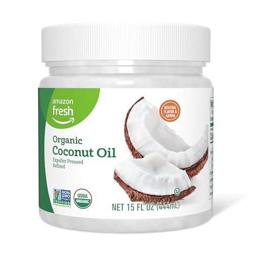 Amazon Fresh Organic Refined Coconut Oil, 15 oz