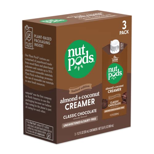 nutpods Classic Chocolate Unsweetened Dairy-Free Creamer (3-Pack)