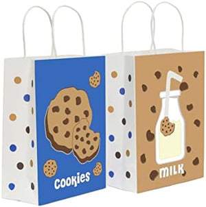 Lsaepon Cookies Milk Birthday Party Favor Gift Bags (16 Pack)