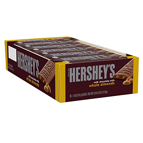 HERSHEY'S Milk Chocolate with Whole Almonds, 1.45 oz (36 Count)