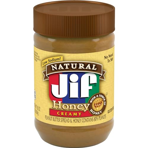 Jif Natural Creamy Peanut Butter Spread and Honey, 16 Oz