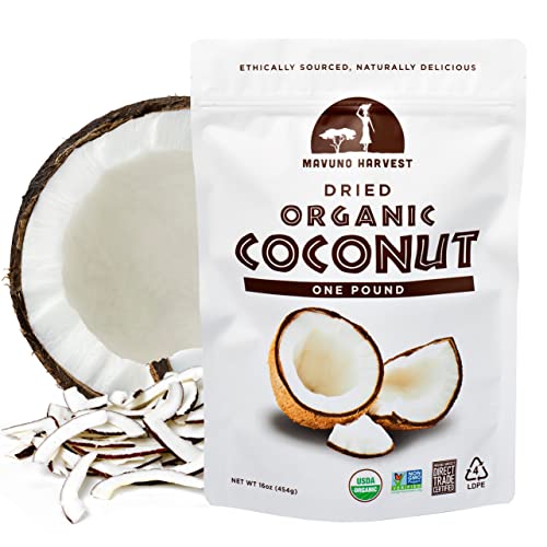 Mavuno Harvest Unsweetened Organic Coconut Chips, 1 Pound